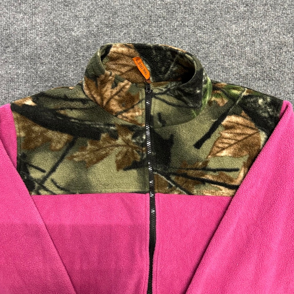 Trail Crest Fleece Jacket Womens Size S Pink Camo Full Zip Mock Neck Outdoor